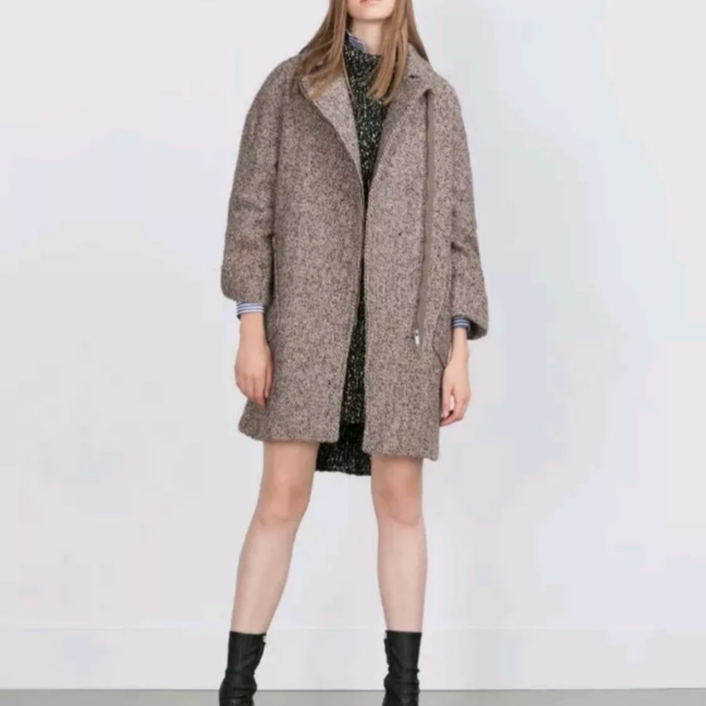 NWT Zara Wool Coat Jacket - Picture 2 of 11